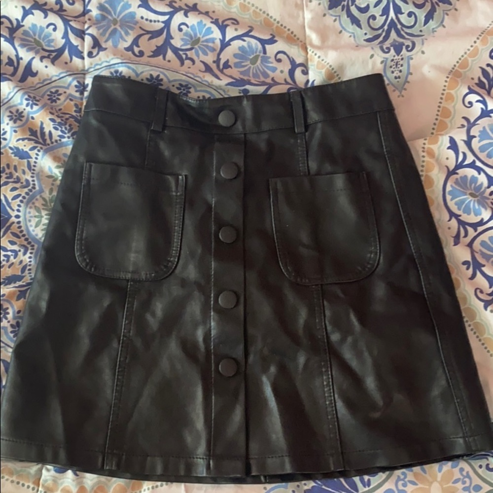 Faux leather skirt